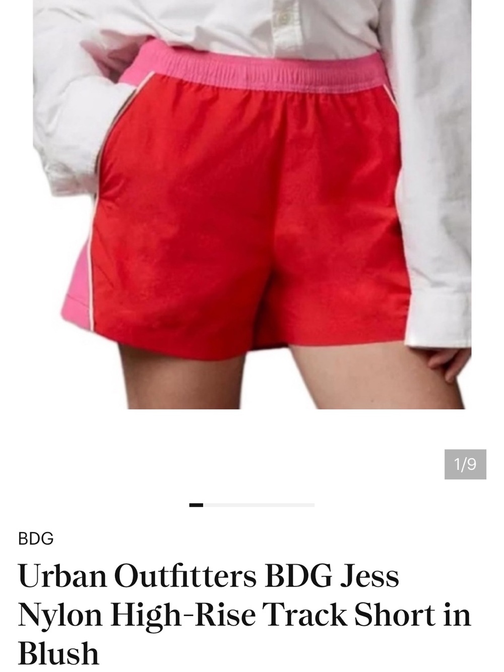 Urban Outfitters Red Track Shorts with Pink Waistband